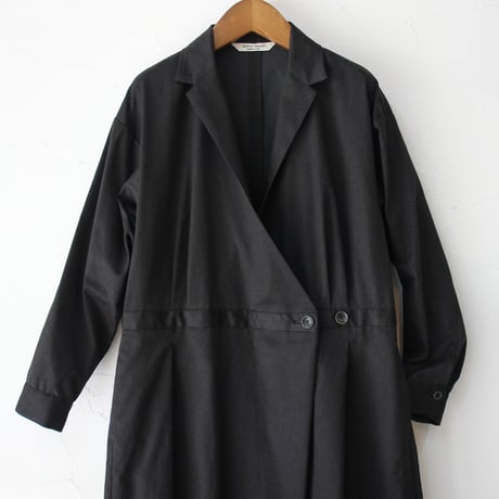 atelier naruse アトリエナルセ　コットンカシュクールジャンプスーツ　cotton cache-coeur jumpsuit　#ベイジュ、ブラック
