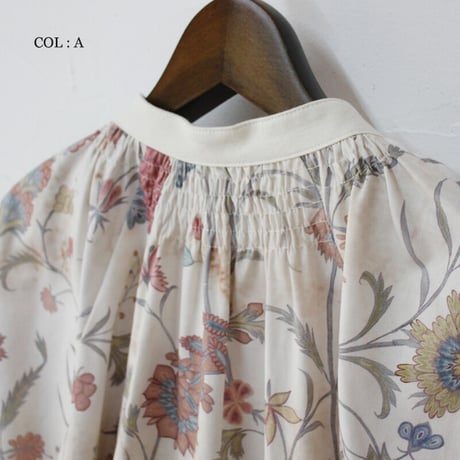 ASEEDONCLOUD アシードンクラウド　Antique flower print Jiyusou smock dress #ナチュラル【送料無料】