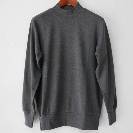 homspun ホームスパン　30/1フライスハイネック長袖プルオーバー　#TOPグレー、TOPチャコール、ブラック