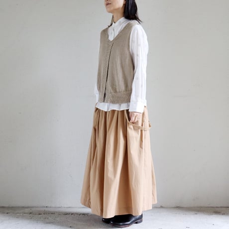 atelier naruse アトリエナルセ　コットンサスペンダースカート　cotton suspender skirt　#キャメル、ブラック