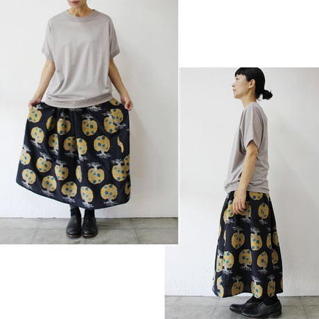 tutaee 傳 SKAAAAt-JA　ジャガードスカート　#ベージュ、ネイビー　【送料無料】
