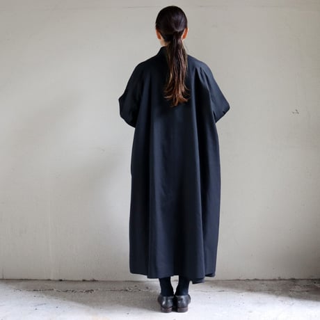 atelier naruse アトリエナルセ 　コットンスタンドカラーコート cotton stand collar coat #ブラック　【送料無料】