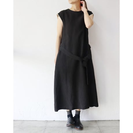 atelier naruse　アトリエナルセ　リネンノースリーブワンピース＋リブ　【送料無料】