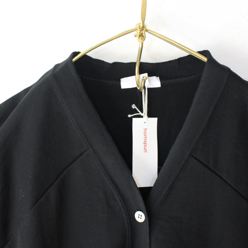 homspun ホームスパン コンパクト裏毛Vネックカーディガン #TOPグレー