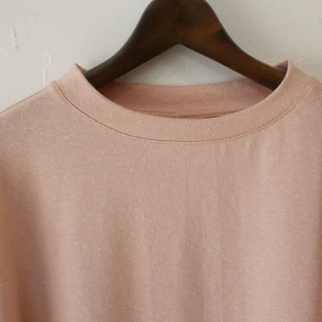 LinenYa リネンヤ　デラヴェ長袖Tシャツ　#ネップペールピンク、ネップライトネイビー