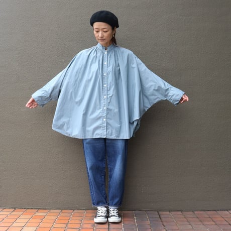 ARTE POVERA アルテポーヴェラ　 タイプライター染めポンチョシャツ　#ホワイト、スモークサックス、ブラック