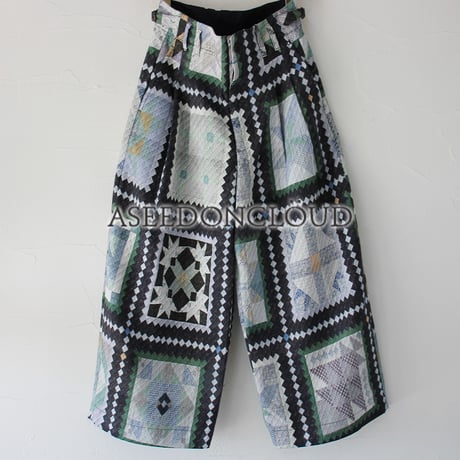 ASEEDONCLOUD アシードンクラウド　Mosaic quilt print Jyunreika trouser #black 【送料無料】