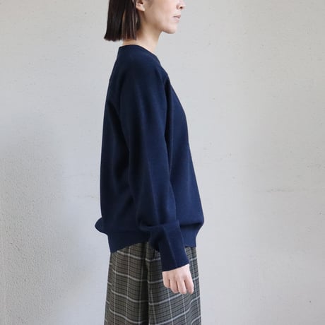homspun ホームスパン　ラム12Gクルーネックプルオーバー　#イエロー、ネイビー