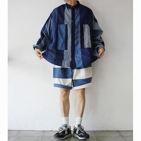 FUNSET OF ART ファンセットオブアート　インディゴパッチワークカバーシャツ　#インディゴ