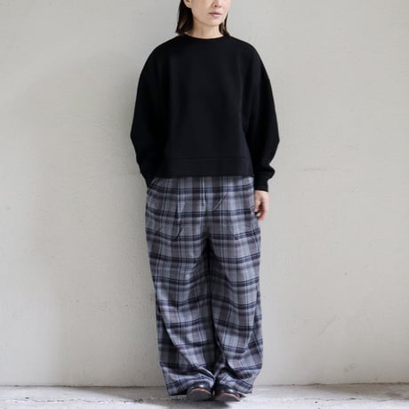 TRAVAIL MANUEL トラバイユマニュアル　トロチェック2タックワイドパンツ　#グレー、ネイビー