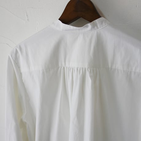 amne アンヌ　PIMA skipper Blouse　スーピマコットンスキッパーブラウス　#ホワイト、ベージュ、ネイビー