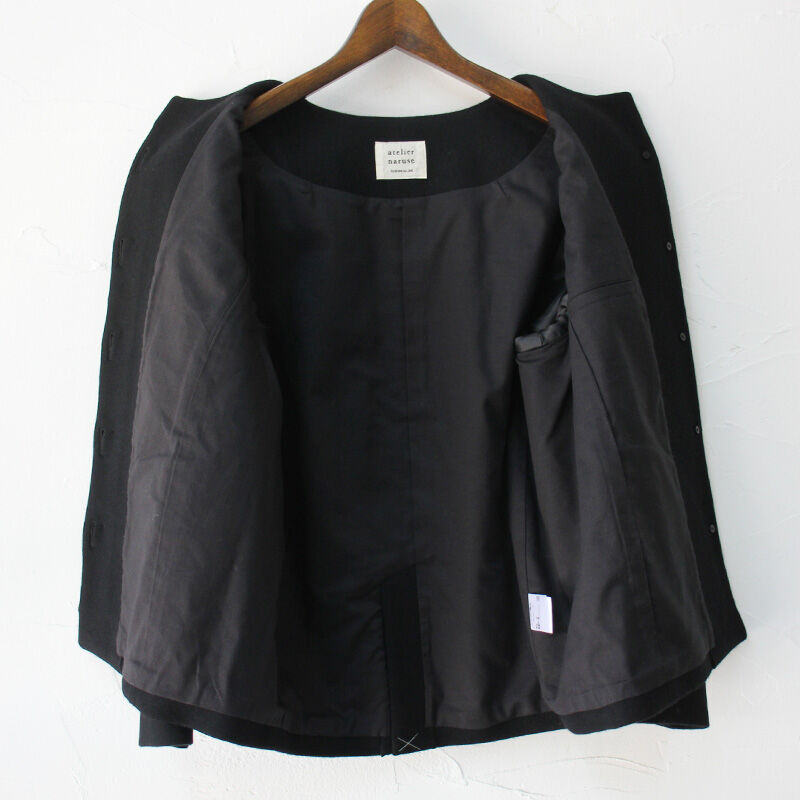 美品atelier naruse/アトリエナルセ　ウールコクーンジャケット wool cocoon jacket / black - atelier naruse｜Online store