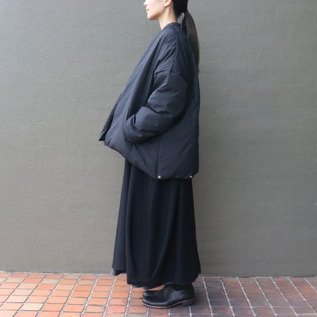 **またまたまた再入荷** LILOU + LILY リルアンドリリー　NO COLLAR DAWN JAKET　ノーカラーダウンジャケット　#ブラック、モカブラウン
