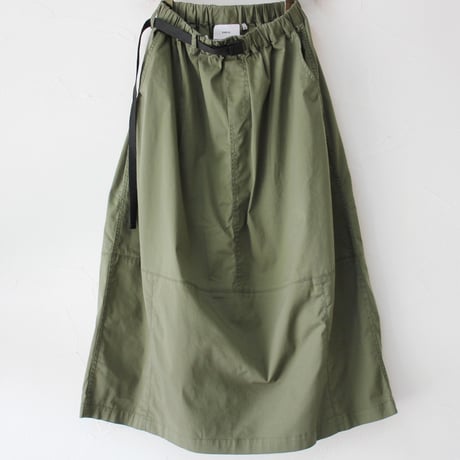 KHA:KI カーキ　STRECH OVAL SKIRT　ストレッチオーバルスカート　#カーキ、ブラック