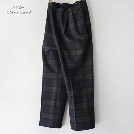 TRAVAIL MANUEL トラバイユマニュアル　T/Rツイルチェック裏起毛１タックスラックス
