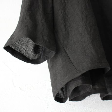 **再入荷** LinenYa リネンヤ　リネンバックギャザーブラウス　#ホワイト、ライトグレー、ブラック