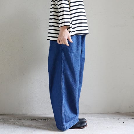 TRAVAIL MANUEL トラバイユマニュアル　ムラ糸デニムノーティカルパンツ　#オフ白、インディゴ