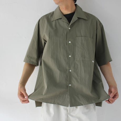 amne アンヌ　シャンブレーオープンカラーシャツ　CHAMBRAY H_s shirts　#ブラック、オリーブ
