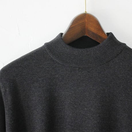 atelier naruse アトリエナルセ cotttn wool mock-neck knit　コットンウールモックネックニット　#チャコール、レッド