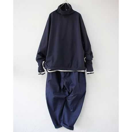 **再入荷** homspun ホームスパン　8オンス ウェポンデニムギャザーパンツ　#ブルー　【送料無料】