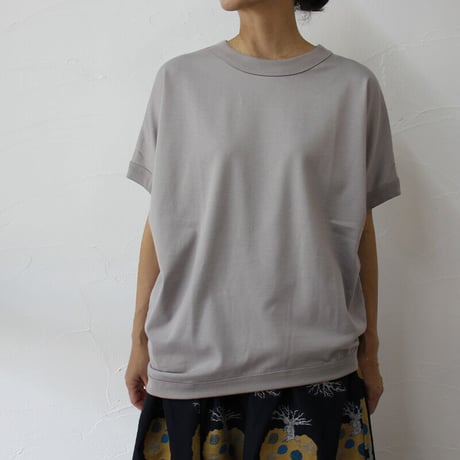 TRAVAUL MANUEL トラバイユマニュアル  ギザ天竺バインダーアシメTシャツ　#ダークグリーン、サンド