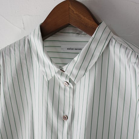 atelier naruse アトリエナルセ　コットンピンストライプビッグシルエットシャツ　cotton pinstripe big silhouette shirt