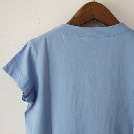 **2025春夏分到着**homspun ホームスパン　30/1天竺フレンチTシャツ　#サラシ、サックス、ダークグリーン、ブラック