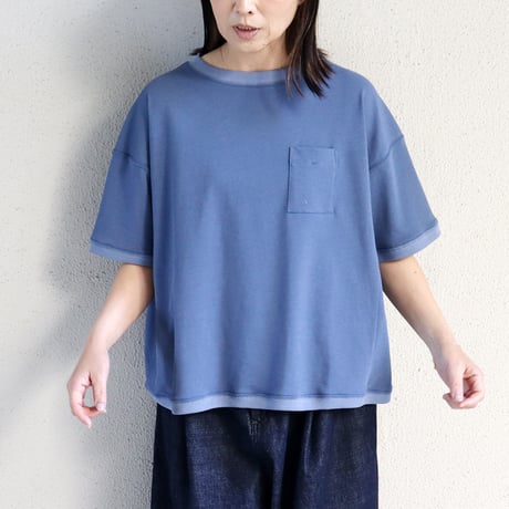 amne アンヌ TWISTED JERSEY half sleeve bottie #ブラック、ブルー