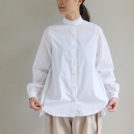 **再入荷** amne アンヌ　BROAD frilled blouse ブロードフリルブラウス【送料無料】