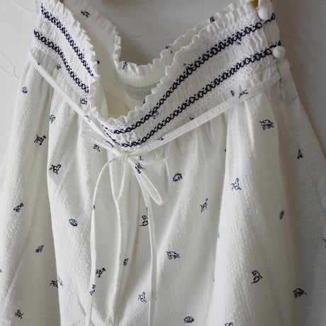ASEEDONCLOUD アシードンクラウド companion dog print gardener pajama culotte #off white