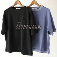 amne アンヌ TWISTED JERSEY half sleeve bottie #ブラック、ブルー