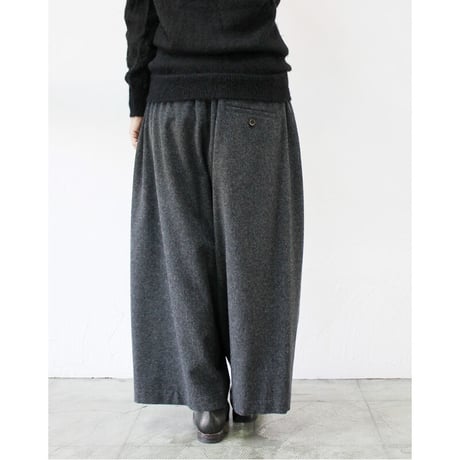 atelier naruse アトリエナルセ furano wool wide pants  #杢ブラック　【送料無料】