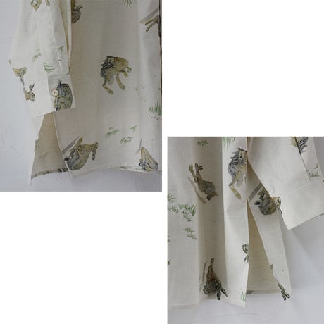 ASEEDONCLOUD アシードンクラウド Study of wild rabbit Map shirts  #ナチュラル　【送料無料】