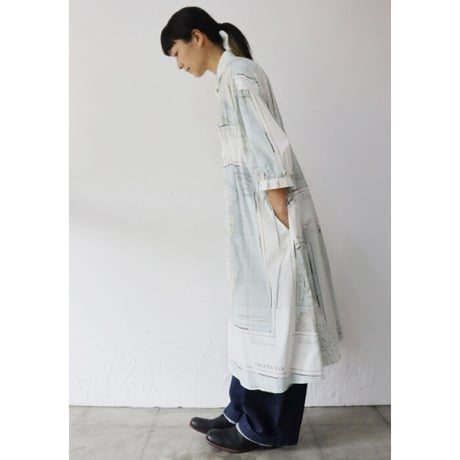 ASEEDONCLOUD アシードンクラウド　Hiraeth map print Classic one-piece #Pale blue 【送料無料】