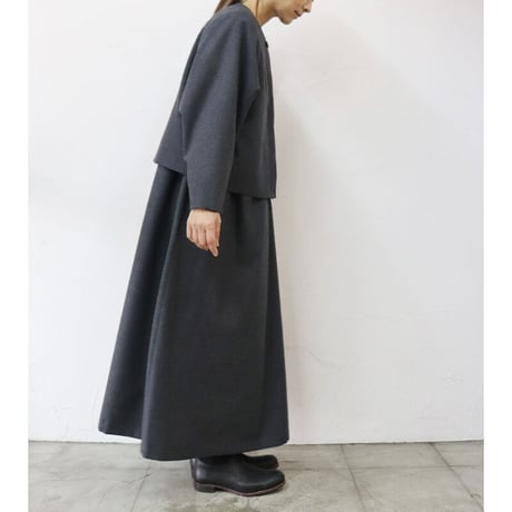 **再入荷** Linenya リネンヤ　ウール起毛ジャケット　#グレー　【送料無料】