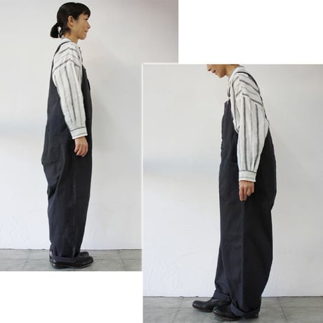**2021s/s新作** sasanqua by trees サザンカバイツリーズ　オックスフォードワークオール　#ブラウン、ブラック　【送料無料】