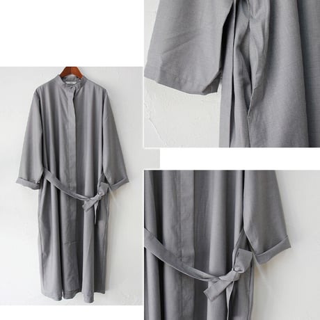 amne アンヌ　GABARDINE dress coat ギャバジンドレスコート　#グレー　【送料無料】
