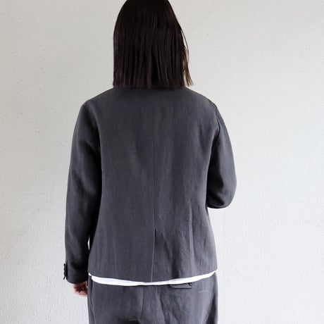 **再入荷** atelier naruse アトリエナルセ　リネンテーラードジャケット　linen tailored jacket　#ベイジュ、チャコール