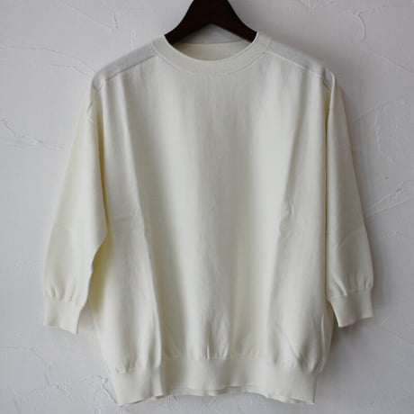 **またまたまた再入荷**  LinenYa リネンヤ as it is.　コットンクルーネック7分袖ニット　【送料無料】