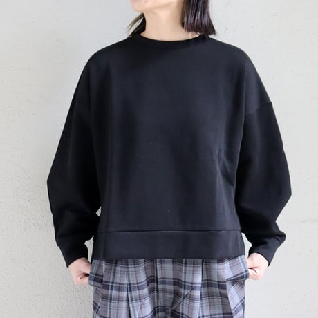 TRAVAIL MANUEL トラバイユマニュアル　リブニットボリュームスリーブプルオーバー　#ブラック