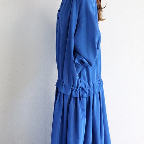 ASEEDONCLOUD アシードンクラウド　Camellia sinensis jacquard Laboratory dress  #Blue