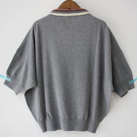 atelier naruse アトリエナルセ　cotton crochet collar knit　コットン クロシェカラー 半袖ニット