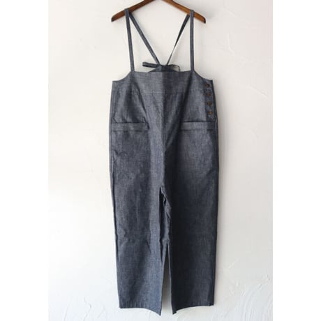 **またまた再入荷** MAGALI マガリ　コットンリネン・サロペットパンツ　#ブラック、デニムブルー