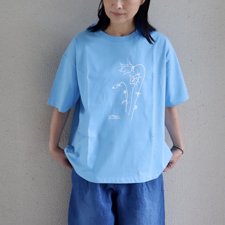 amne アンヌ　" Blåklocka " half sleeve tee　#ホワイト、ブラック、サックス