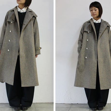 ASEEDONCLOUD　アシードンクラウド　Earth Herrinbone Father's Coat #BEIGE , DARK GREEN　【送料無料】
