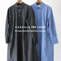 CAERULA PER LIGHTS カエルラ　タイプライターバックフレアワンピース　#ブルー、ブラック