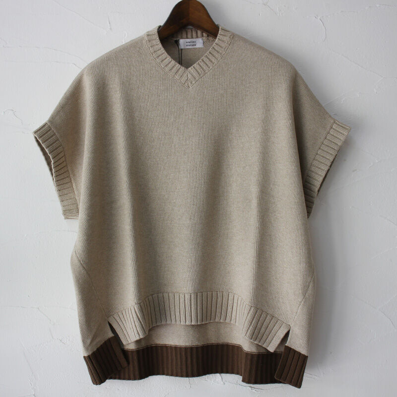 atelier naruse アトリエナルセ コットンバイカラーフレンチニット