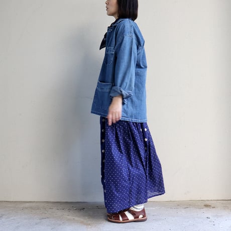 sasanqua by trees サザンカバイツリーズ　10.5オンスネップデニムカバーオール　#3year wash