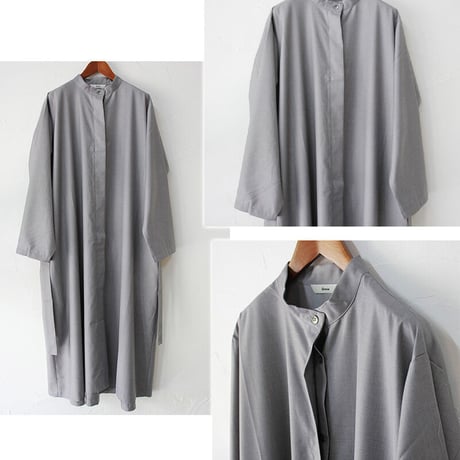 amne アンヌ　GABARDINE dress coat ギャバジンドレスコート　#グレー　【送料無料】