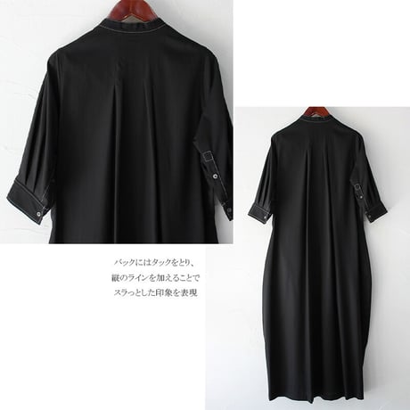 SUSURI ススリ　ポートタックドレス　#black 【送料無料】